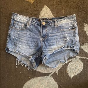 Ripped jean shorts